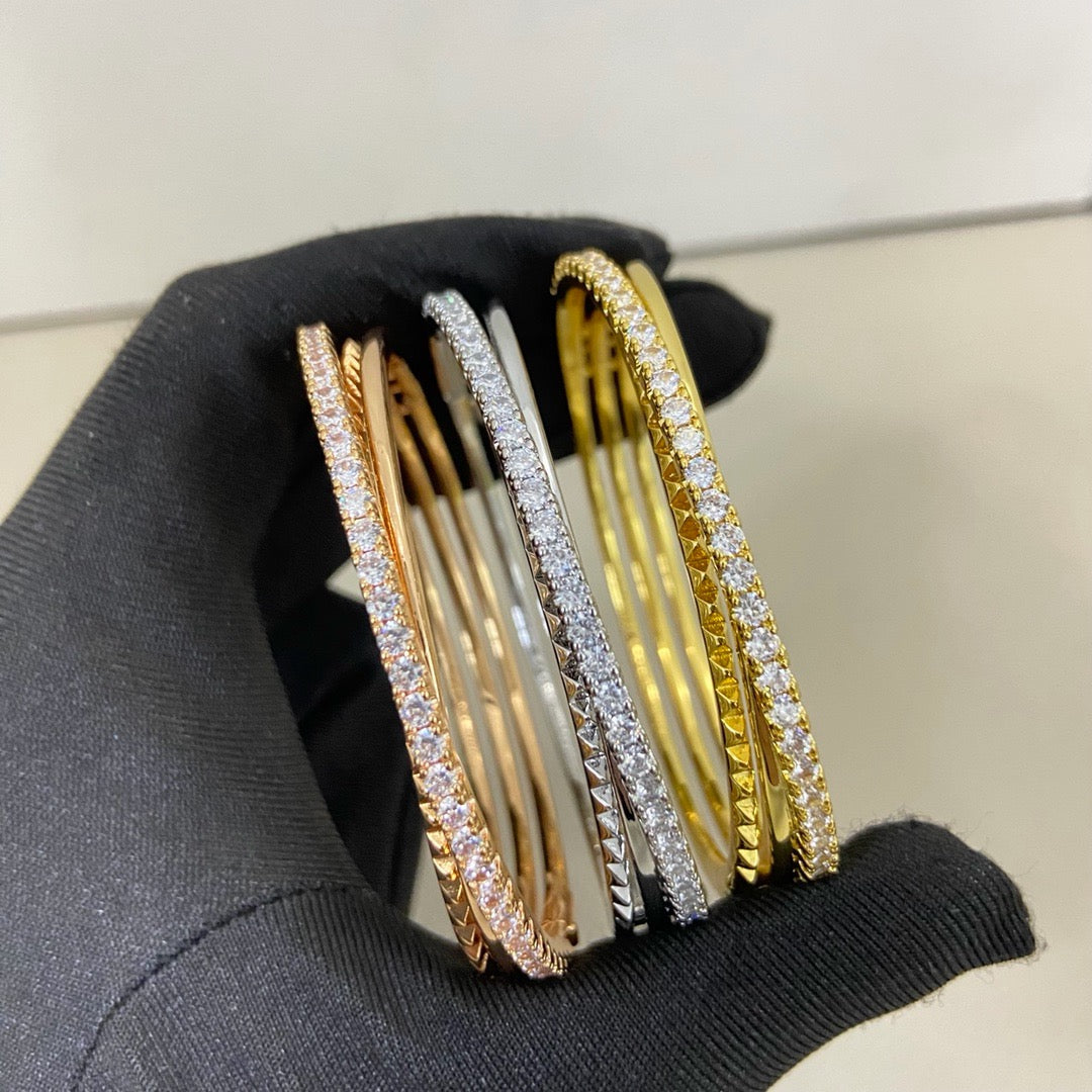 [Angela Jewelry]ETINCELLE HALF-PAVED DIAMOND BRACELET