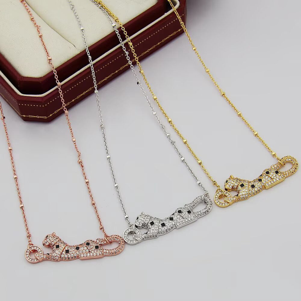 [Angela Jewelry]PANTHERE PAVED DIAMOND NECKLACE