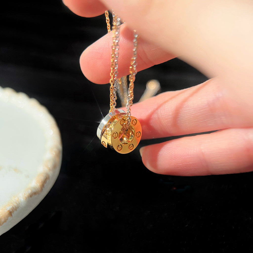 [Angela Jewelry]LOVE 6 DIAMOND PENDANT NECKLACE