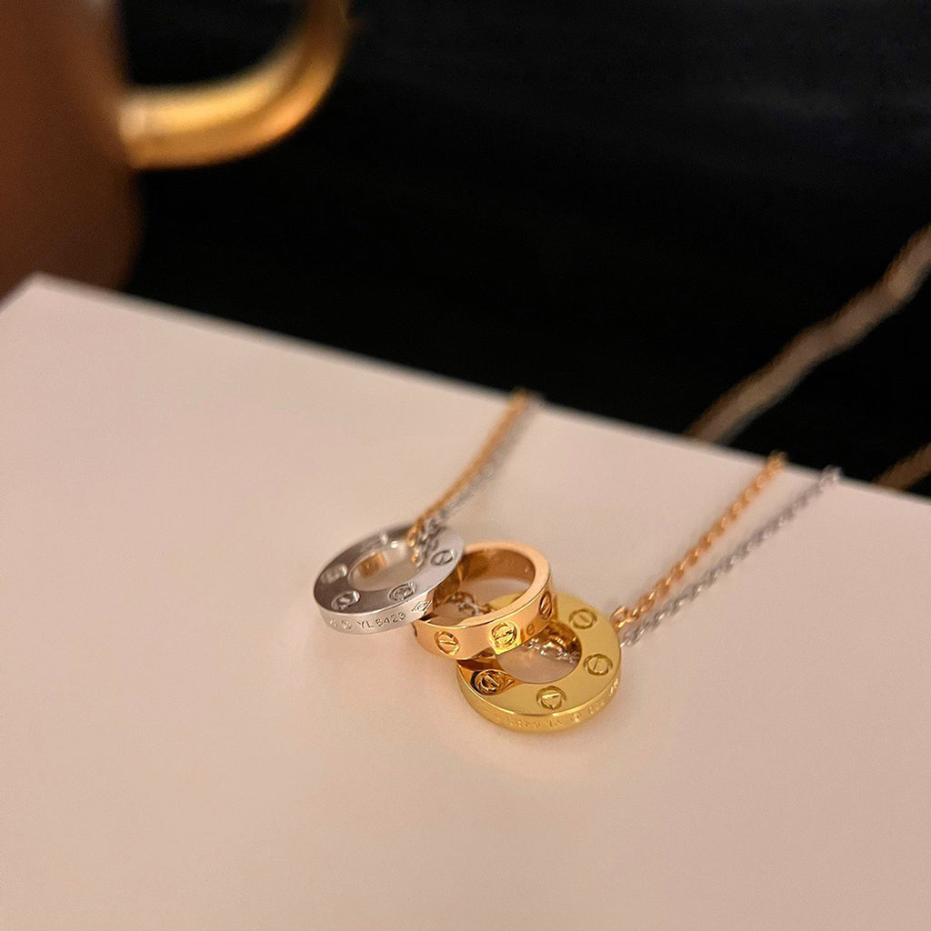 [Angela Jewelry]LOVE 6 DIAMOND PENDANT NECKLACE