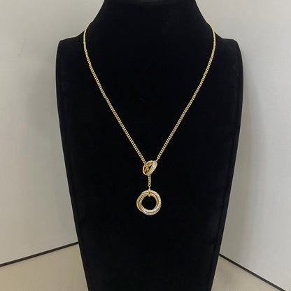 [Angela Jewelry]TRINITY DIAMONDS NECKLACE