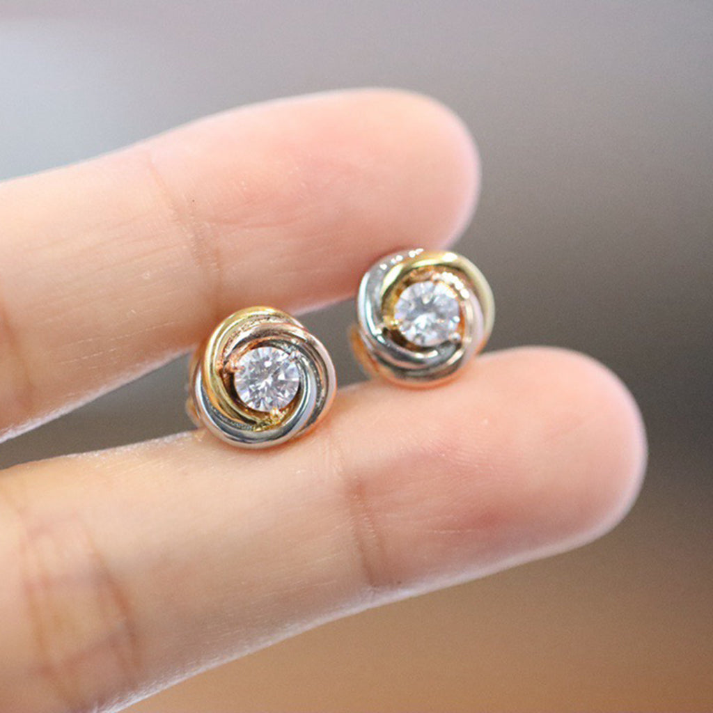 [Angela Jewelry]TRINITY STUD DIAMOND EARRINGS