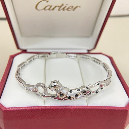 [Angela Jewelry]PANTHERE HALF DIAMOND ON CHAIN BRACELET