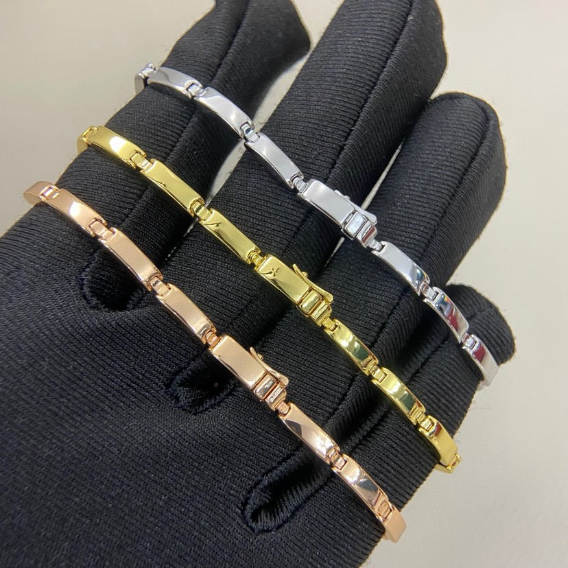 [Angela Jewelry]PANTHERE HALF DIAMOND ON CHAIN BRACELET