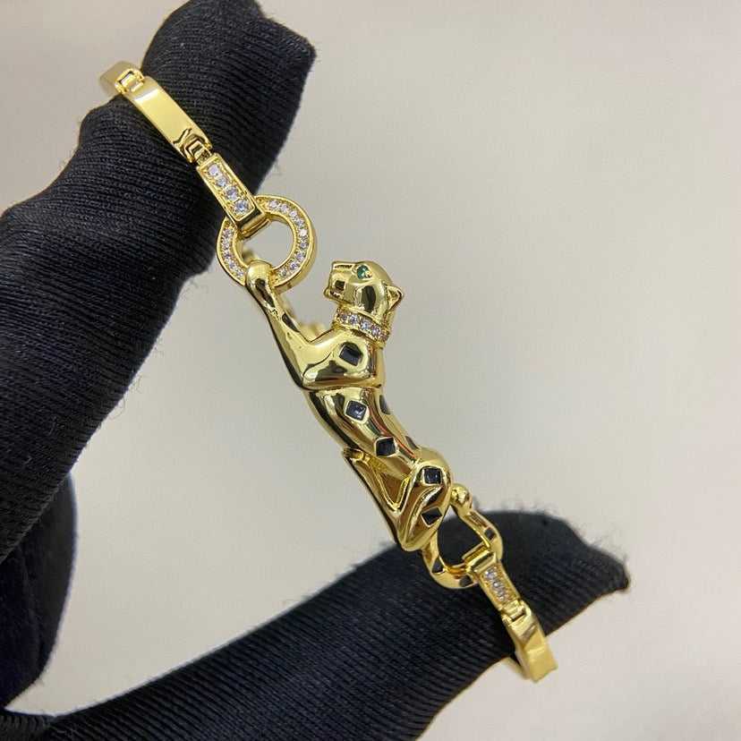 [Angela Jewelry]PANTHERE HALF DIAMOND ON CHAIN BRACELET