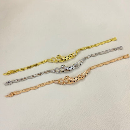 [Angela Jewelry]PANTHERE HALF DIAMOND ON CHAIN BRACELET