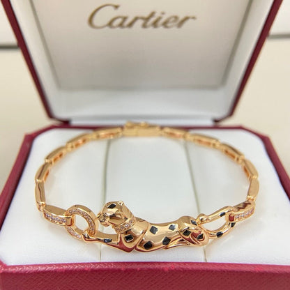 [Angela Jewelry]PANTHERE HALF DIAMOND ON CHAIN BRACELET
