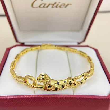 [Angela Jewelry]PANTHERE HALF DIAMOND ON CHAIN BRACELET