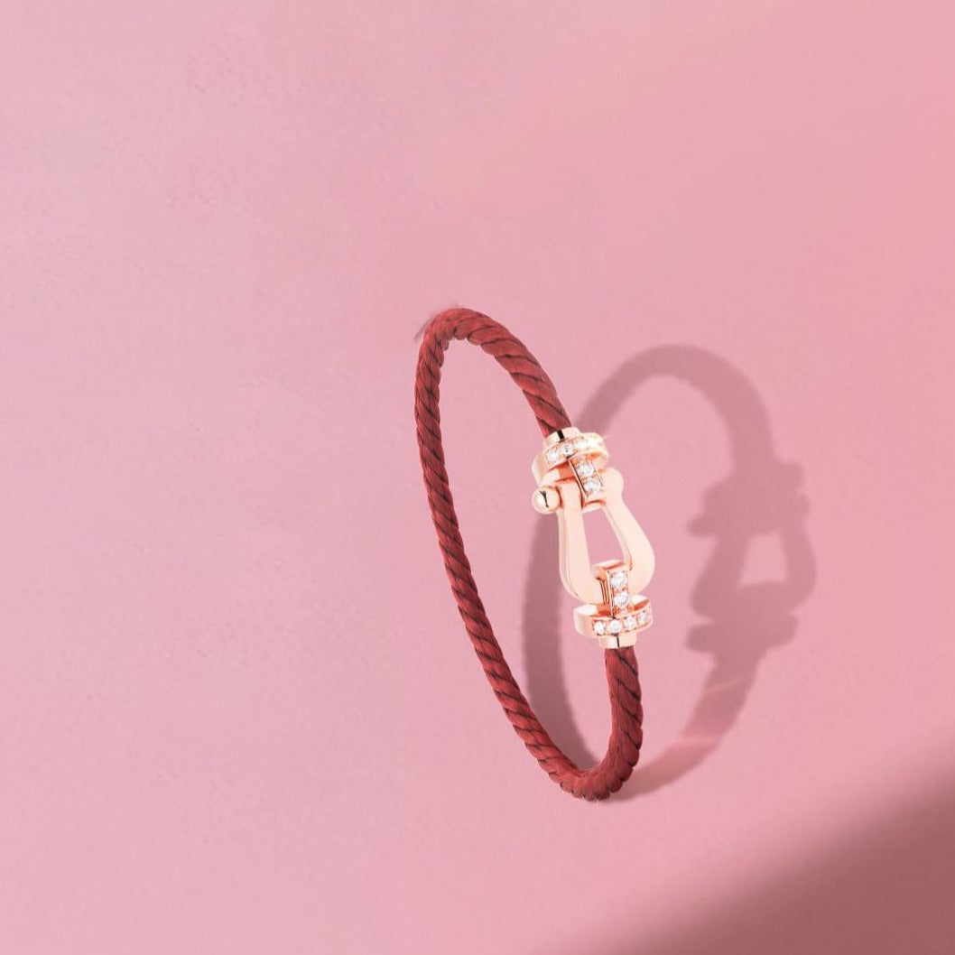 [Angela Jewellery]FORCE 10 HALBDIAMANT ROSA GOLD ROT CORDERI GROSSES UND MITTLERES MODELL