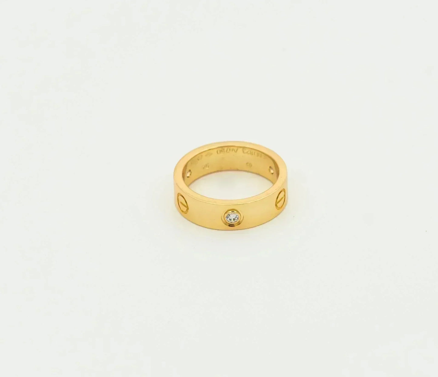 [アンジェラジュエリー]ラブリング 5.5mm 3ダイヤモンド ゴールド