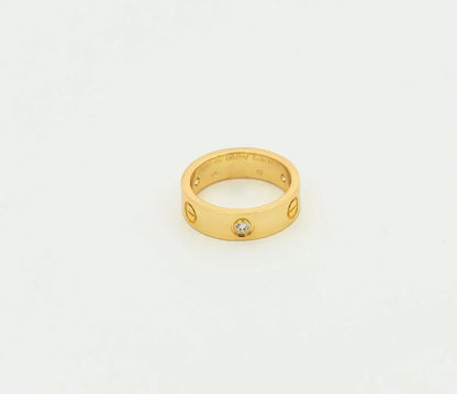 [アンジェラジュエリー]ラブリング 5.5mm 3ダイヤモンド ゴールド