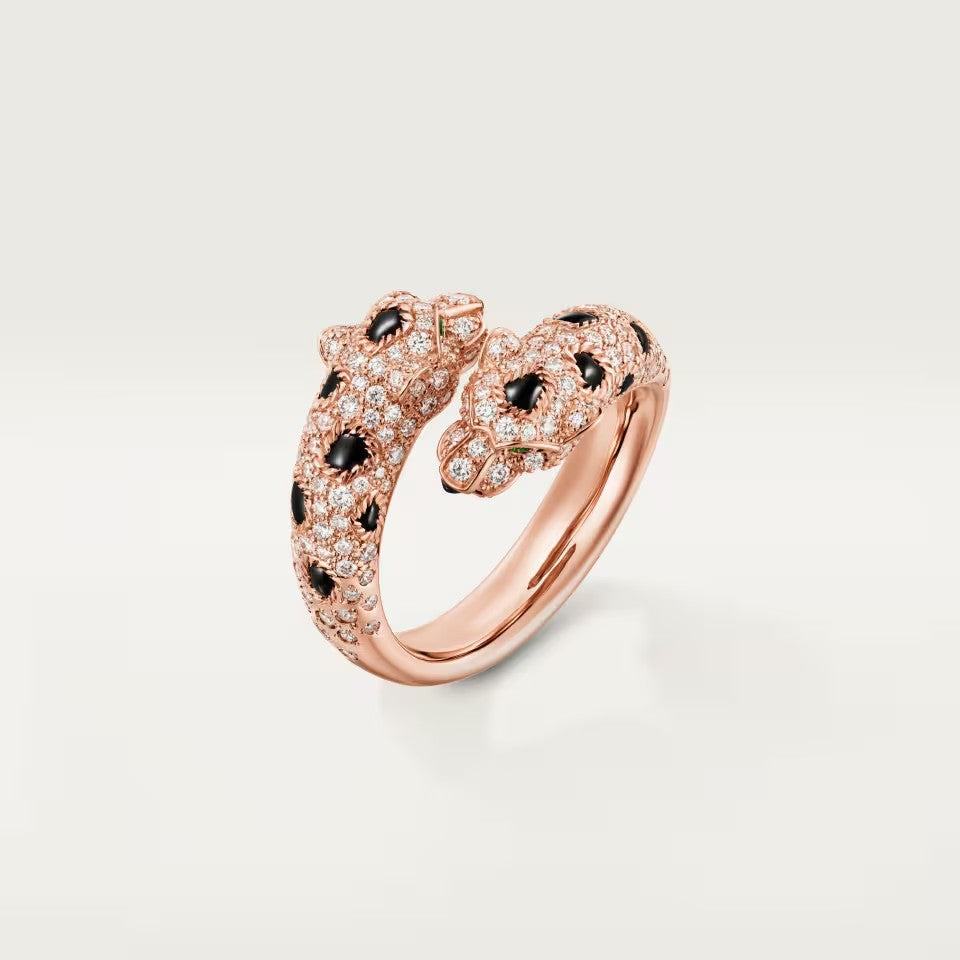 [Angela Jewelry]PANTHERE DOUBLE HEADED FULL DIAMOND  RING