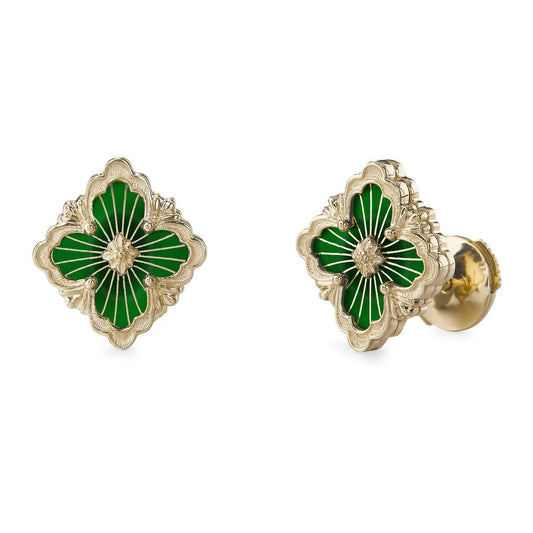 [Angela Jewelry]OPERA TULLE GOLD BUTTON EARRINGS ENAMELED ELEMENT