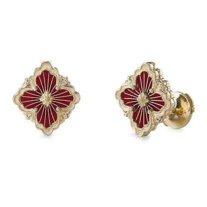 [Angela Jewelry]OPERA TULLE GOLD BUTTON EARRINGS ENAMELED ELEMENT