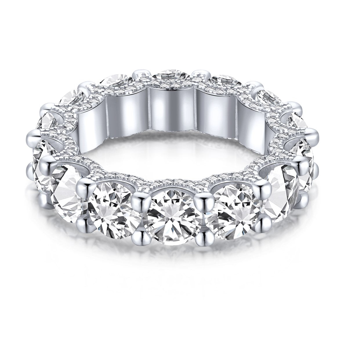 [Angela Jewelry]Gorgeous Round Cut Tennis Ring