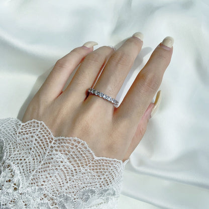 [Angela Jewelry]Sparkling Round Cut Tennis Ring
