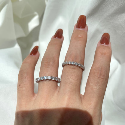 [Angela Jewelry]Sparkling Round Cut Tennis Ring
