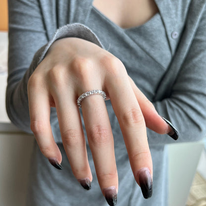 [Angela Jewelry]Sparkling Round Cut Tennis Ring