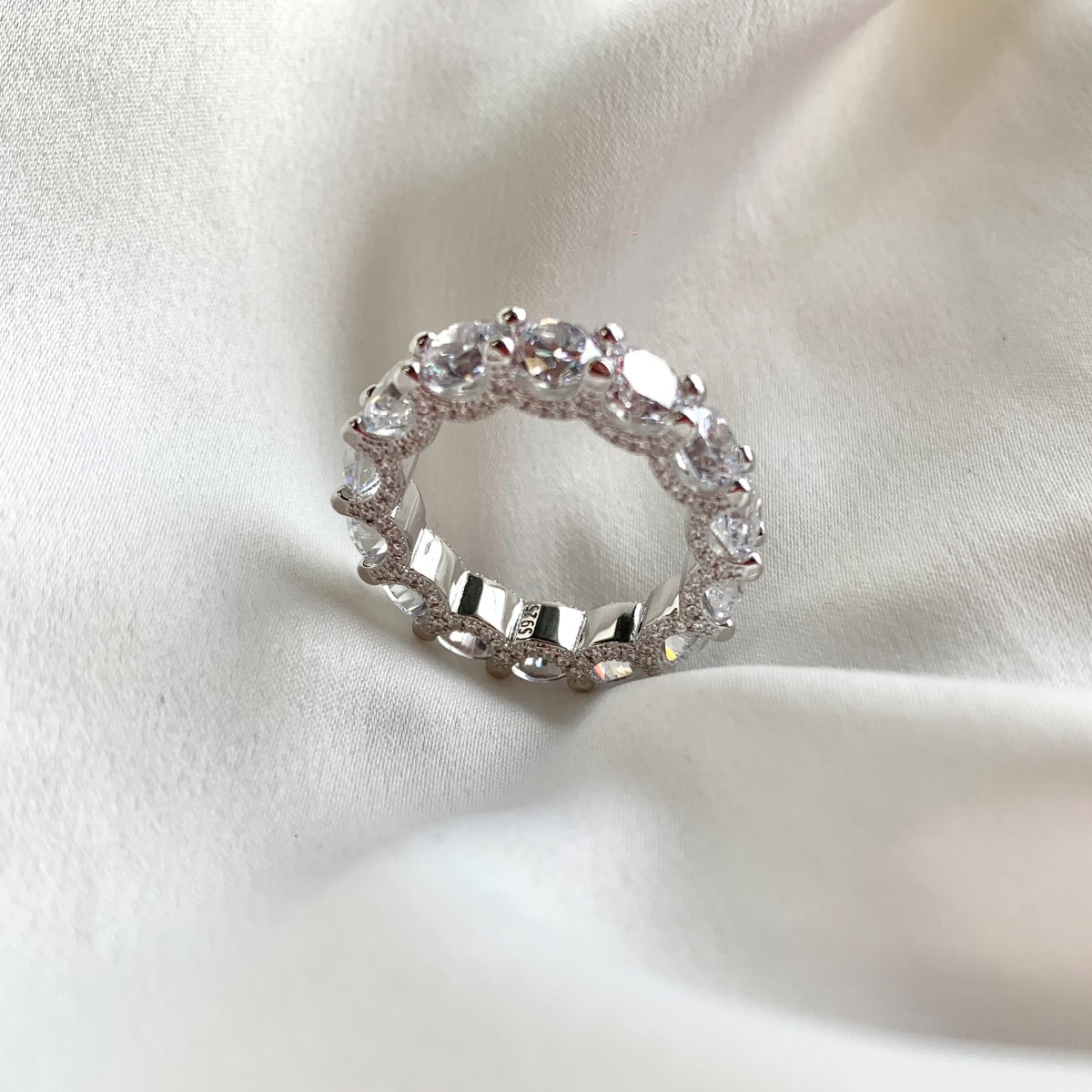 [Angela Jewelry]Gorgeous Round Cut Tennis Ring