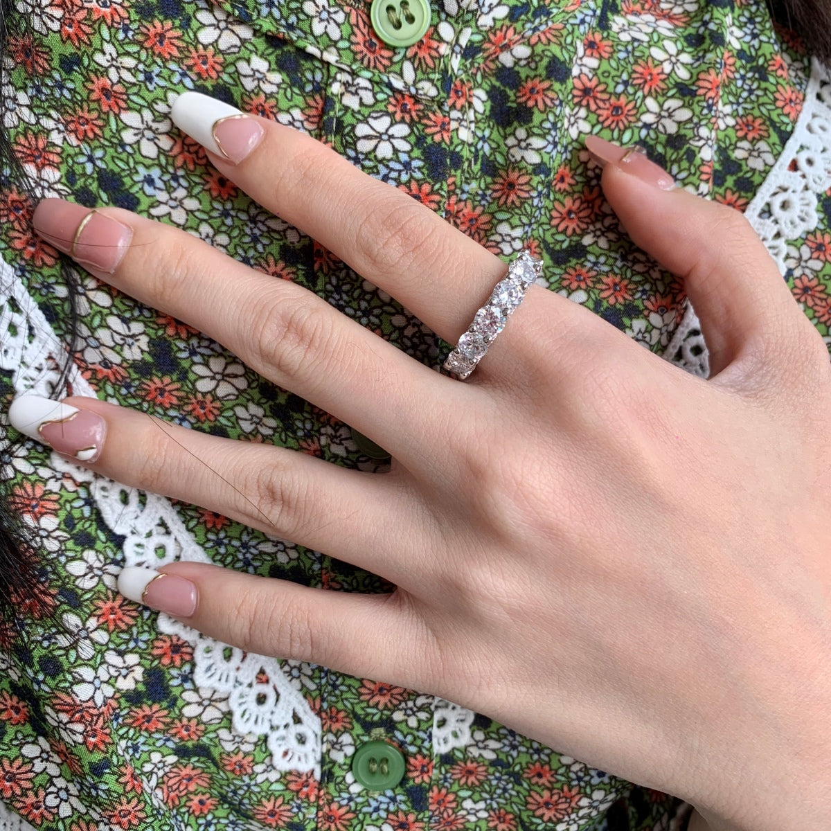 [Angela Jewelry]Gorgeous Round Cut Tennis Ring