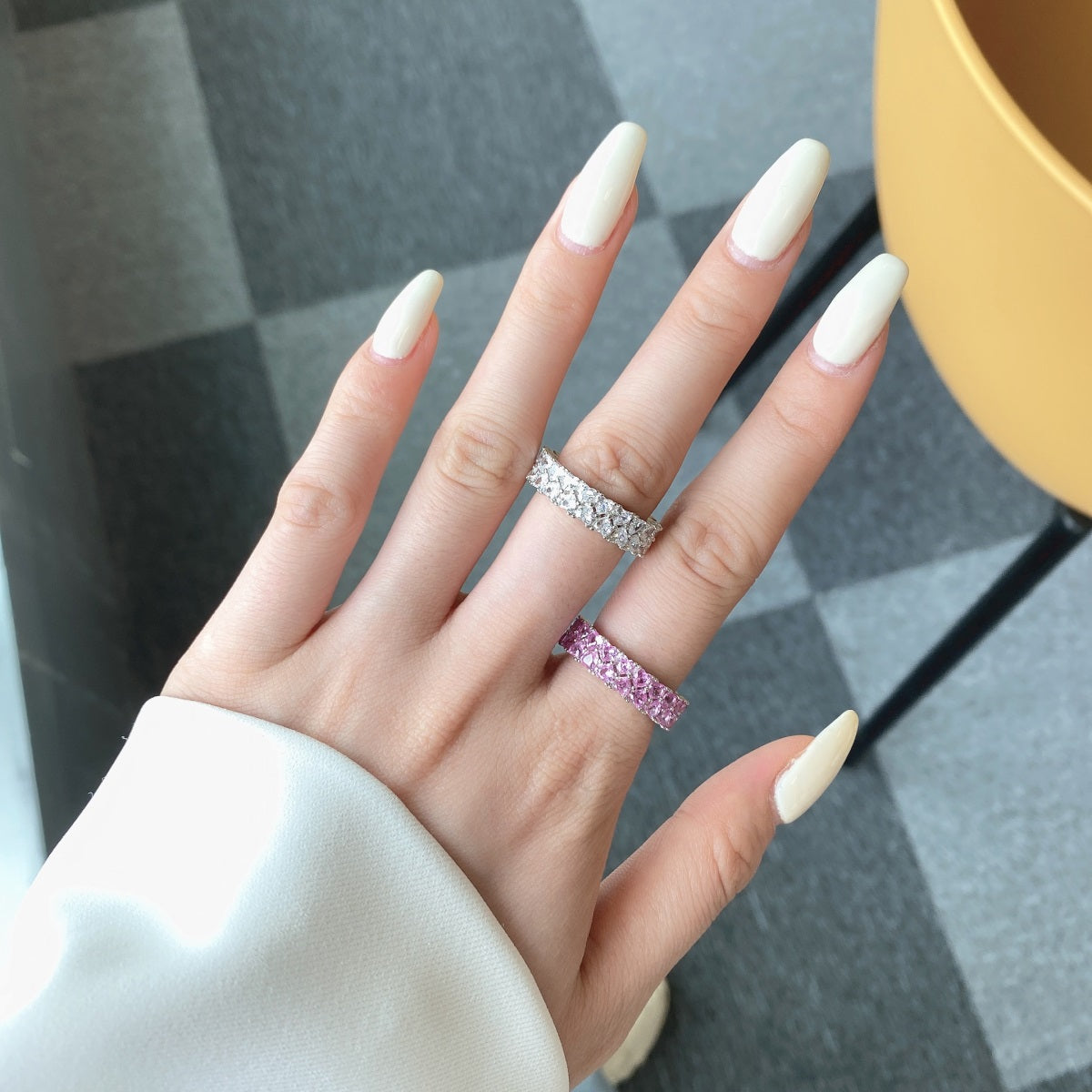 Angela Jewelry] Funkelnder Herzring