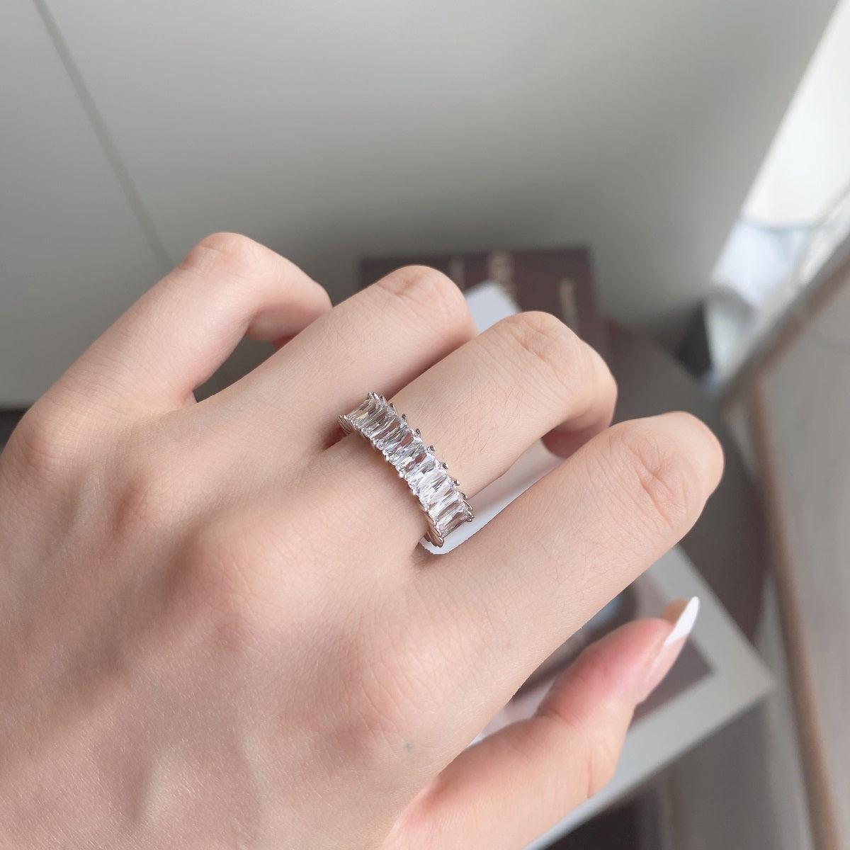 [Angela Jewelry]Unique Colorful Radiant Cut RIng