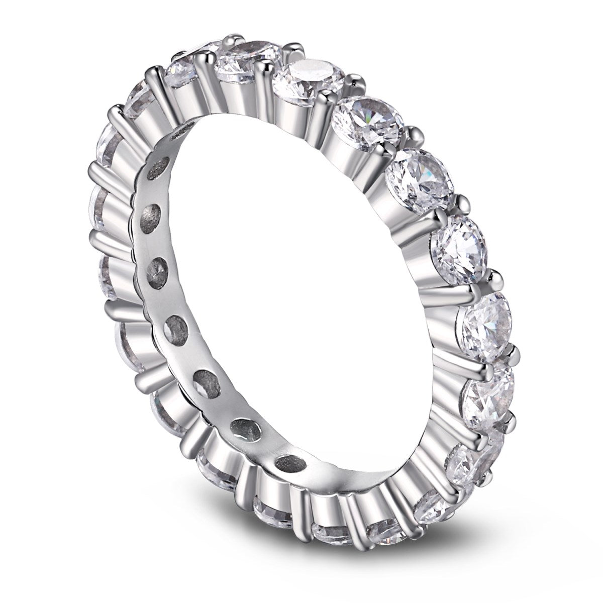 [Angela Jewelry]Sparkling Round Cut Tennis Ring