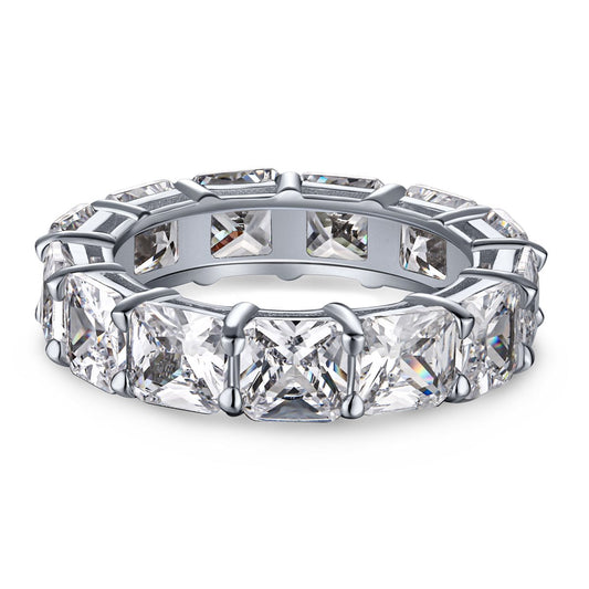 [Angela Jewelry]Elegant Princess Cut Tennis Ring