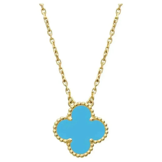 [Angela Schmuck]CLOVER 15MM VINTAGE TÜRKIS HALSKETTE