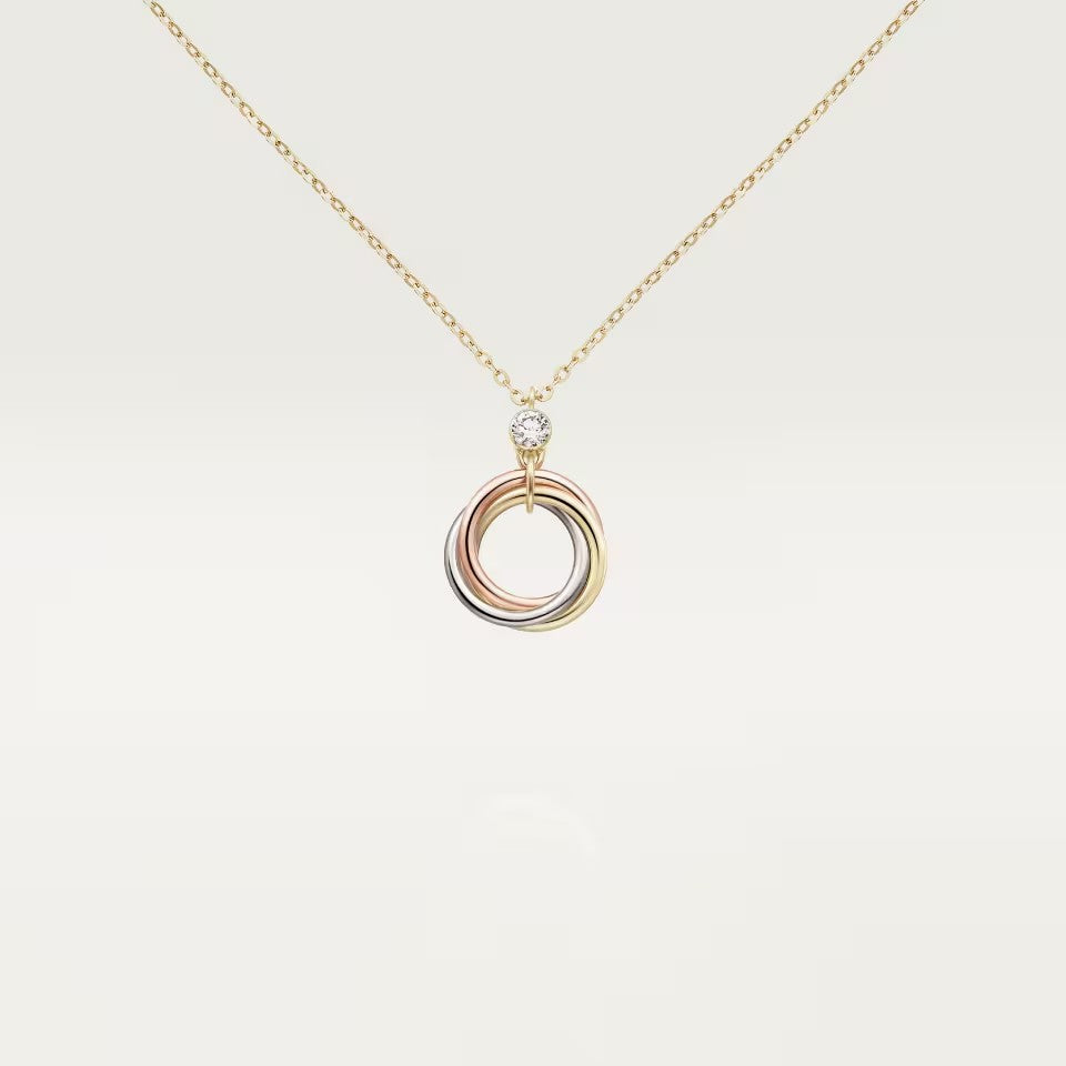 [Angela Jewelry]TRINITY  NECKLACE 1 DIAMOND
