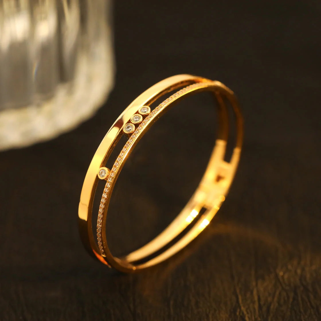 [Angela Jewelry]Move Romane Diamond Bangle Bracelet