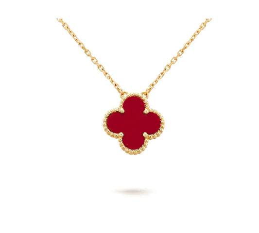 [Angela Schmuck]Kleeblatt 15 mm Karneol Einzelblume Halskette