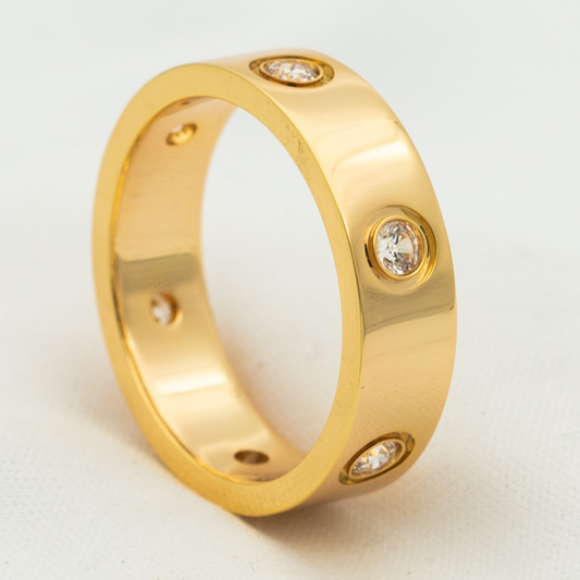 [Angela Jewellery]LOVE RING 5.5MM 6 DIAMONDS PINK GOLD