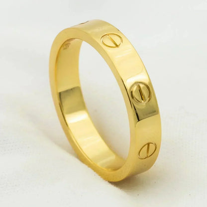 [アンジェラジュエリー]ラブリング 4mm ダイヤモンド1粒 ゴールド
