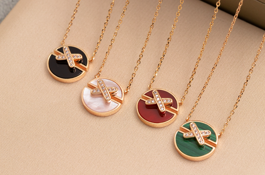 [Angela Jewellery]JEUX DE PINK GOLD DIAMOND NECKLACE