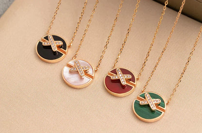 [Angela Jewellery]JEUX DE ROSE GOLD DIAMOND NECKLACE