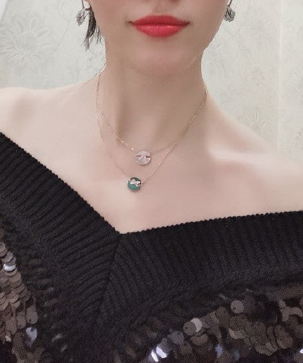 [アンジェラジュエリー]ジュ・ド・ピンクゴールド ダイヤモンドネックレス