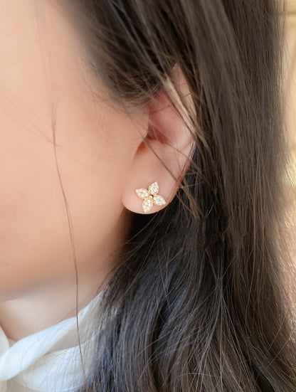 [アンジェラジュエリー]スターブロッサムスタッドピアス ピンクゴールド ダイヤモンド
