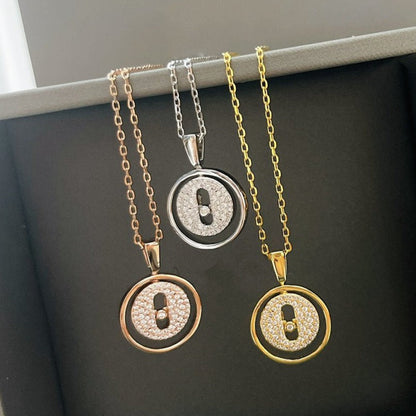 [Angela Jewelry]LUCKY MOVER PM PAVED NECKLACE