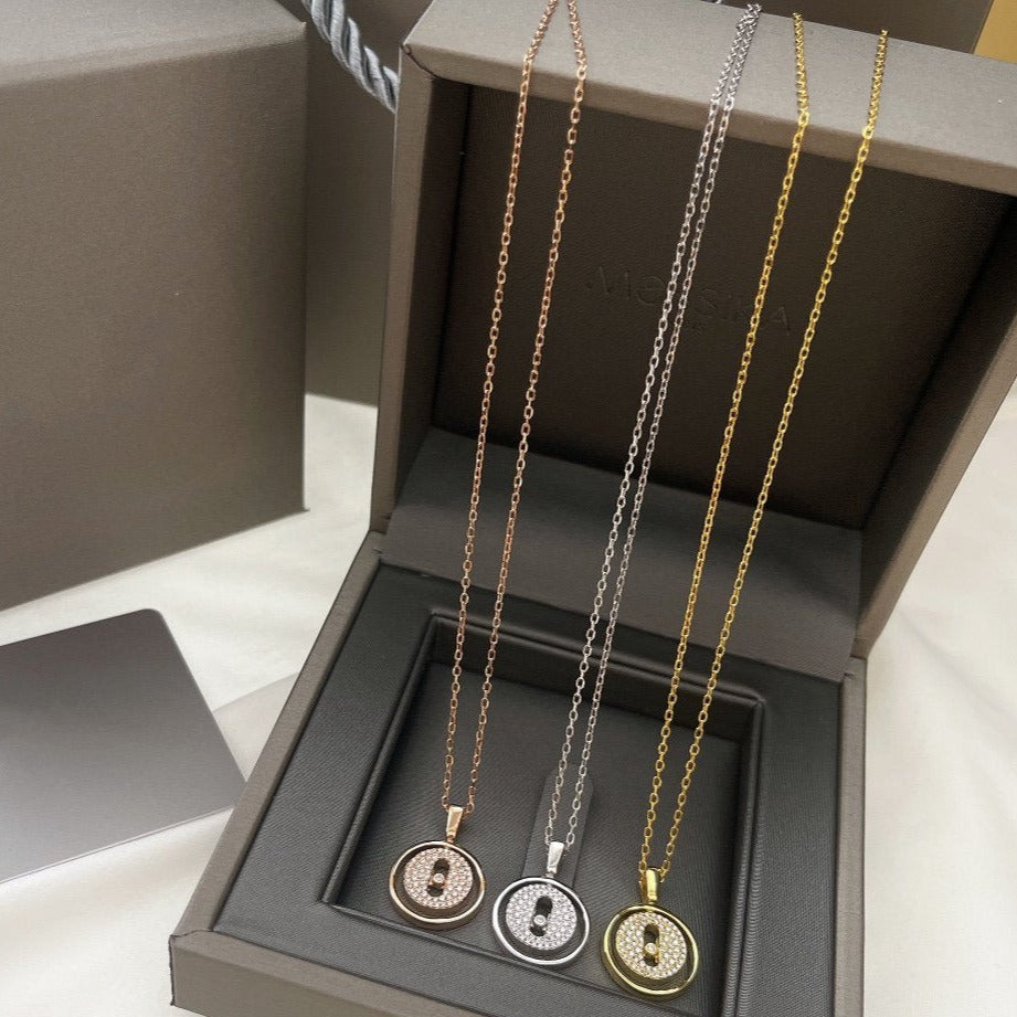 [Angela Jewelry]LUCKY MOVER PM PAVED NECKLACE