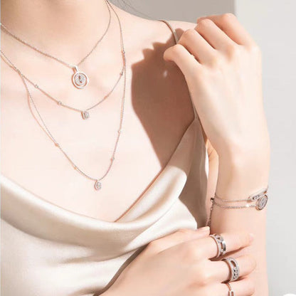 [Angela Jewelry]LUCKY MOVER PM PAVED NECKLACE