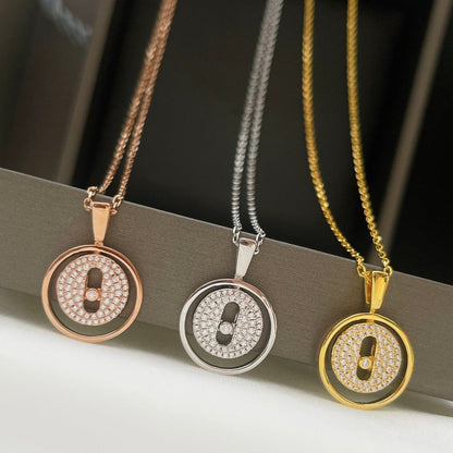 [Angela Jewelry]LUCKY MOVER PM PAVED NECKLACE