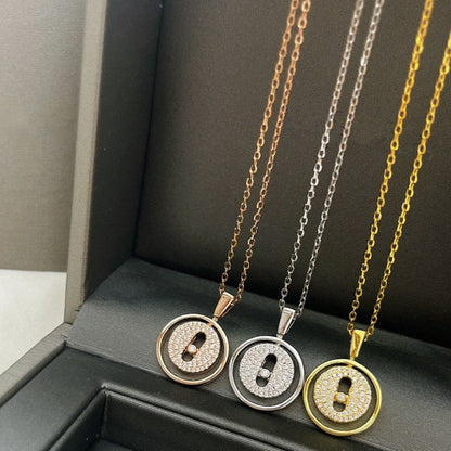 [Angela Jewelry]LUCKY MOVER PM PAVED NECKLACE