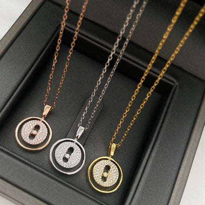 [Angela Jewelry]LUCKY MOVER PM PAVED NECKLACE