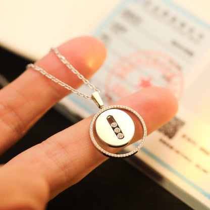 [Angela Jewelry]LUCKY MOVE MM SILVER DIAMOND NECKLACE