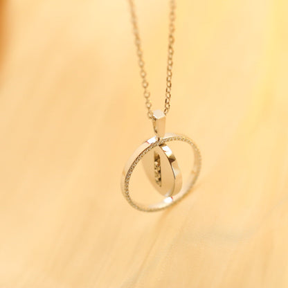 [Angela Jewelry]LUCKY MOVE MM SILVER DIAMOND NECKLACE