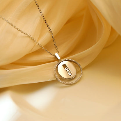 [Angela Jewelry]LUCKY MOVE MM SILVER DIAMOND NECKLACE