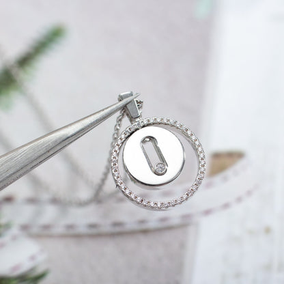 [Angela Jewelry]LUCKY MOVE PM NECKLACE SILVER DIAMOND