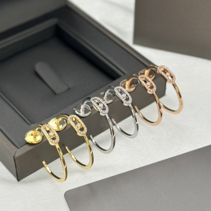 [Angela Jewelry]CREOLES MOVE UNO PM DIAMOND EARRINGS