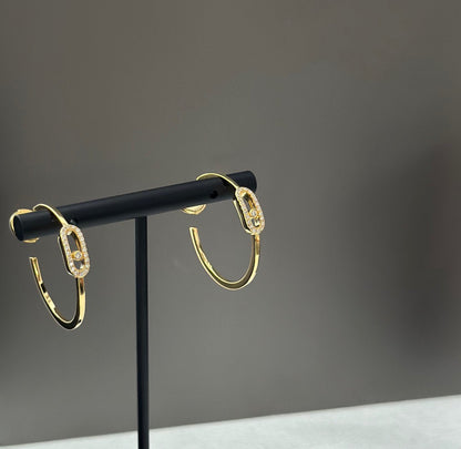 [Angela Jewelry]CREOLES MOVE UNO PM DIAMOND EARRINGS